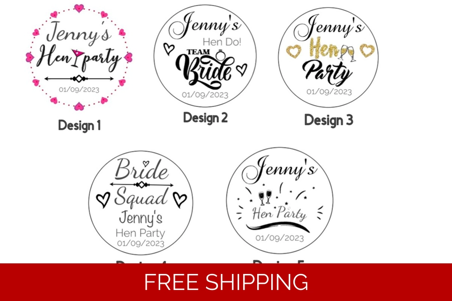 Hen Party Sticker Labels